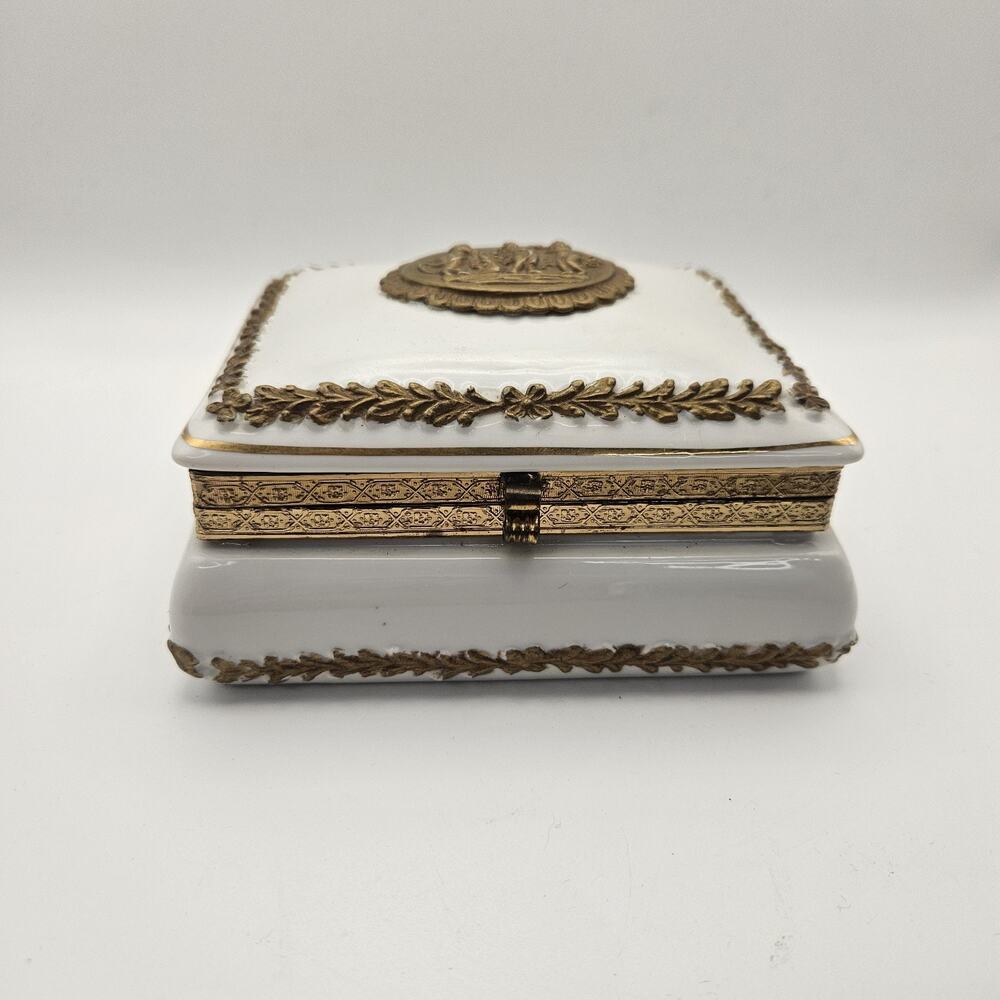 Original Arnart Creation Japan Porcelain Rose Trinket Box Jewelry Vintage